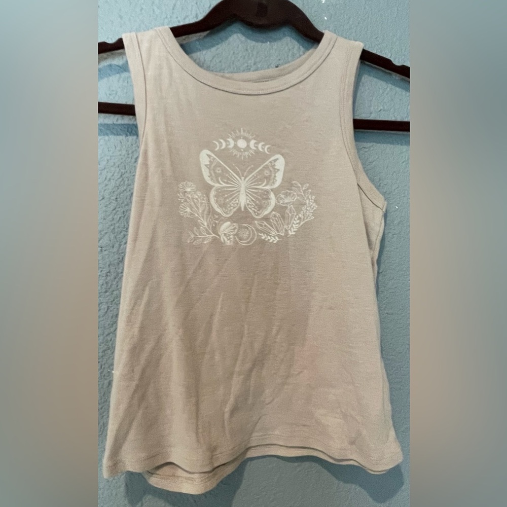 Bixby Nomad Kids Beige Butterfly Tank Top